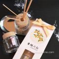 Bottiglia in vetro in chinoiserie+bastoncini in fibra nera 5 pezzi+scatola di imballaggio+olio di fragranze